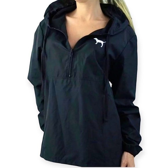 PINK Victoria's Secret Jackets & Blazers - Pink Victoria's Secret Anorak Raincoat Pullover Windbreaker Rain Jacket Hoodie L